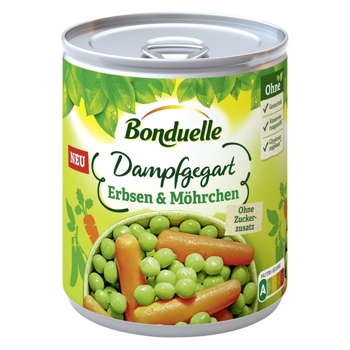 BONDUELLE ERBSEN & MOEHRCHEN DAMPFGEGART 850ML