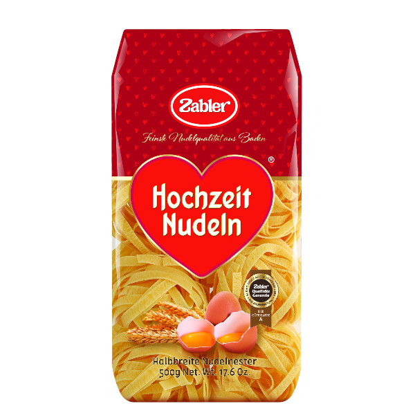 ZABLER HOCHZEIT NUDELN HALBBREITE NUDELNESTER 500G